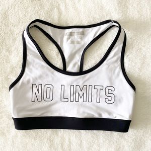 Forever 21 No Limit Sports Bra Black and White